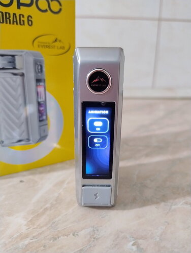 Voopoo Drag 6 - Animation menüpont