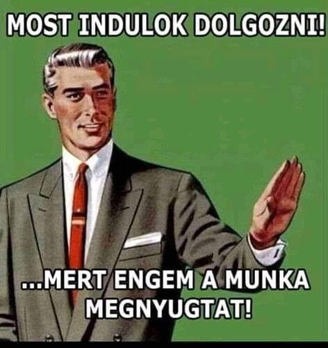 Egy retro stílusú kép egy elegáns férfiról, aki azt állítja, hogy most indul dolgozni, mert a munka megnyugtatja. (Feliratozva AI-val)