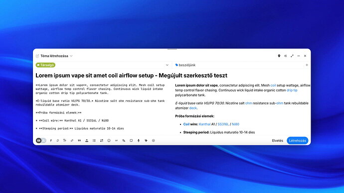 Markdown szerkesztő előnézettel