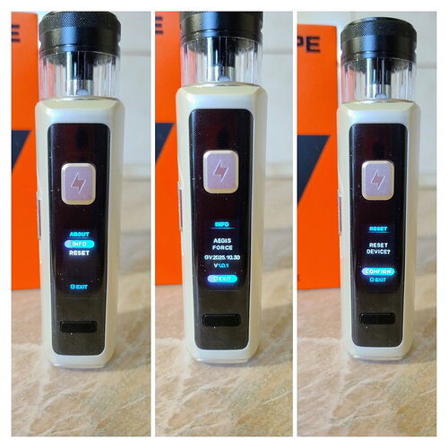 Geekvape Aegis Force POD - Abaut menüpont