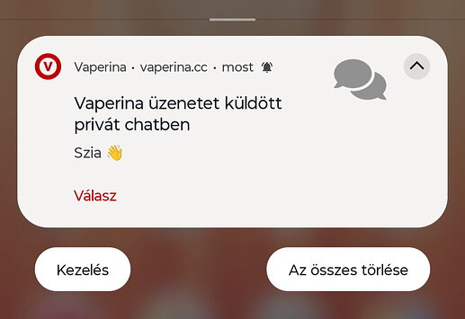 válasz értesítésből