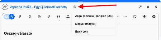 tartalom nyelvének kiválasztása