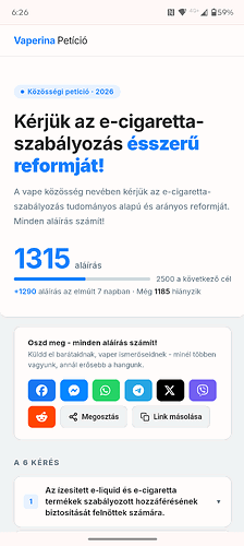Screenshot20260429-062622Vaperina Petíció — Az e-cigaretta-szabályozás tudományos alapú reformjáért
