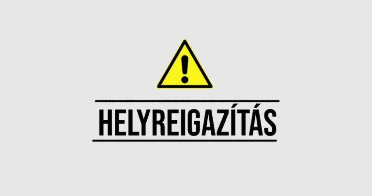 helyreigazítás
