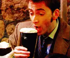 David Tennant as Doctor Who Drinking Frappe